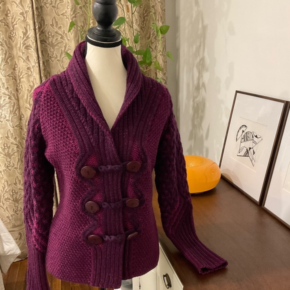 Aran Sweater Market Sweaters - 100% Merino Wool Cardigan